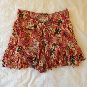 Free People Ellie Floral Mini Skort Pink Size L